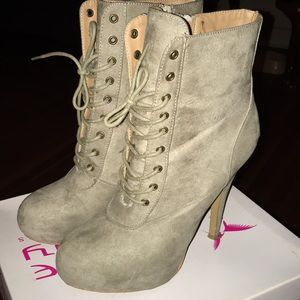 Mint green ankle booties
